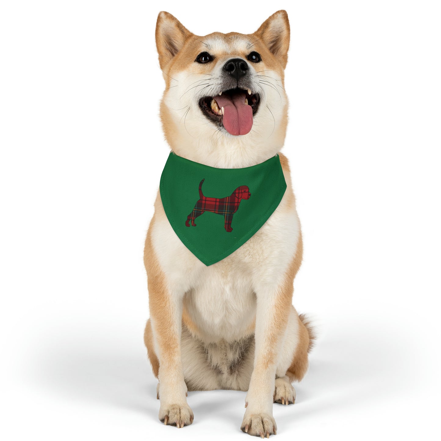 Unleashed Life Holiday Flannel Little Dog Pet Bandana Collar - Green