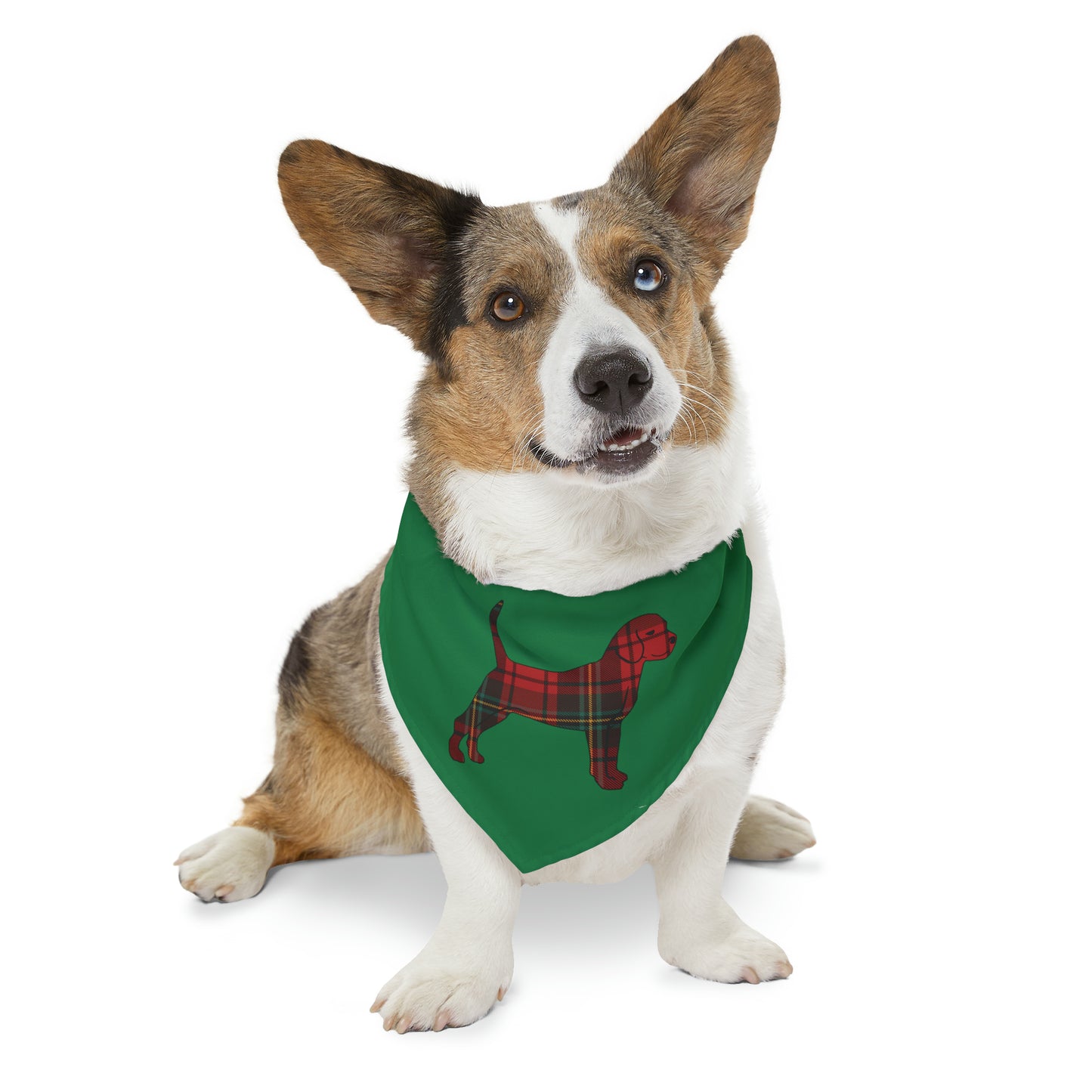 Unleashed Life Holiday Flannel Little Dog Pet Bandana Collar - Green