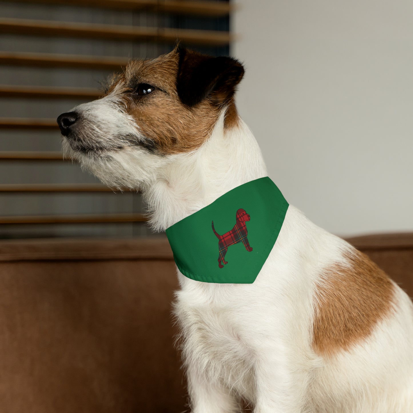 Unleashed Life Holiday Flannel Little Dog Pet Bandana Collar - Green