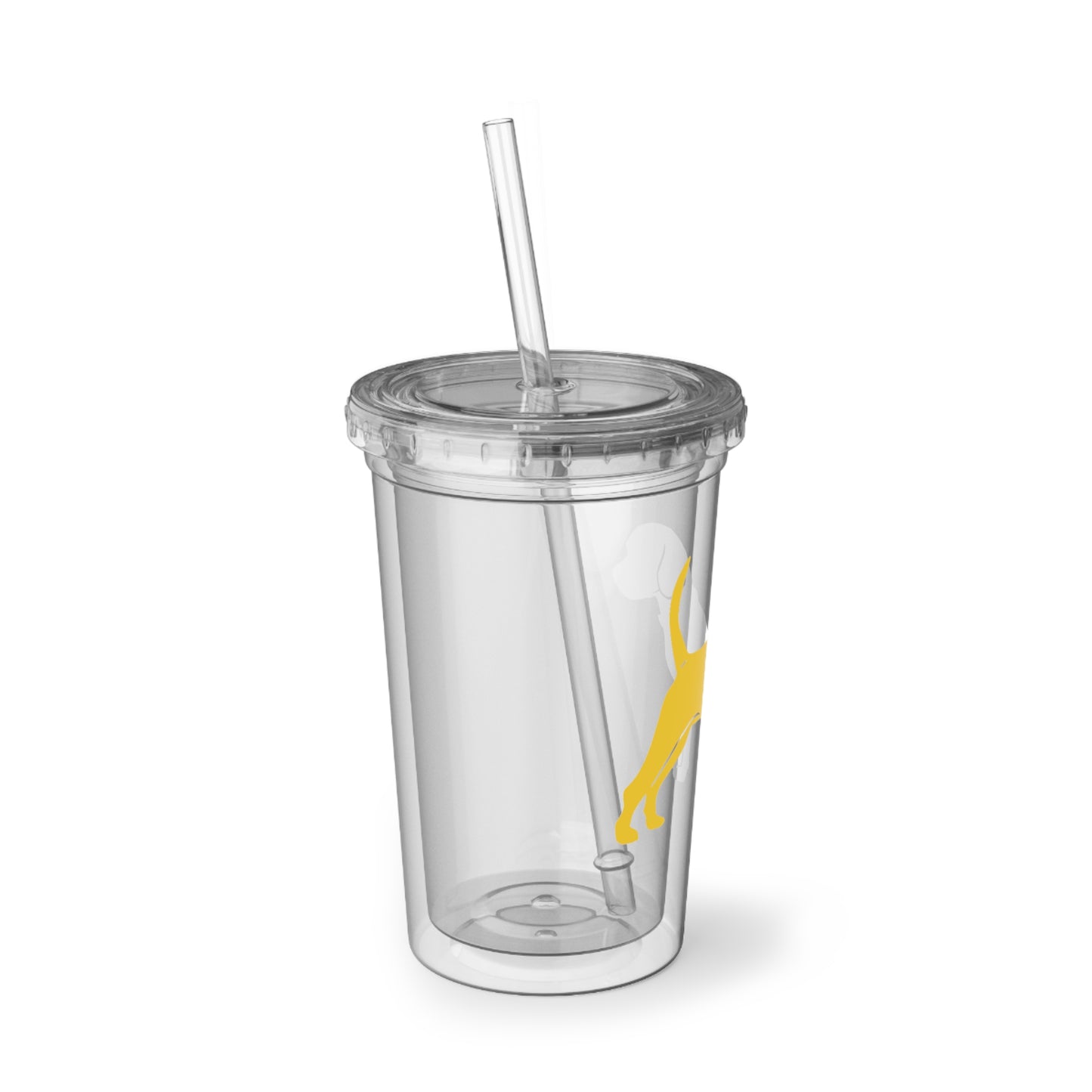 Unleashed Life Little Yellow Dog Acrylic Cup with Straw