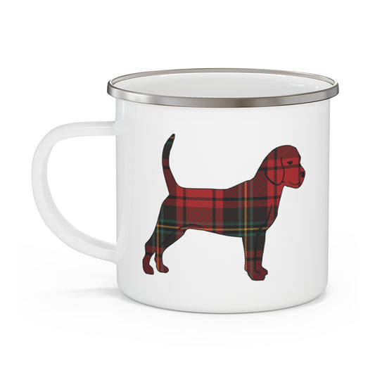 Unleashed Life Holiday Flannel Little Dog Enamel Camping Mug