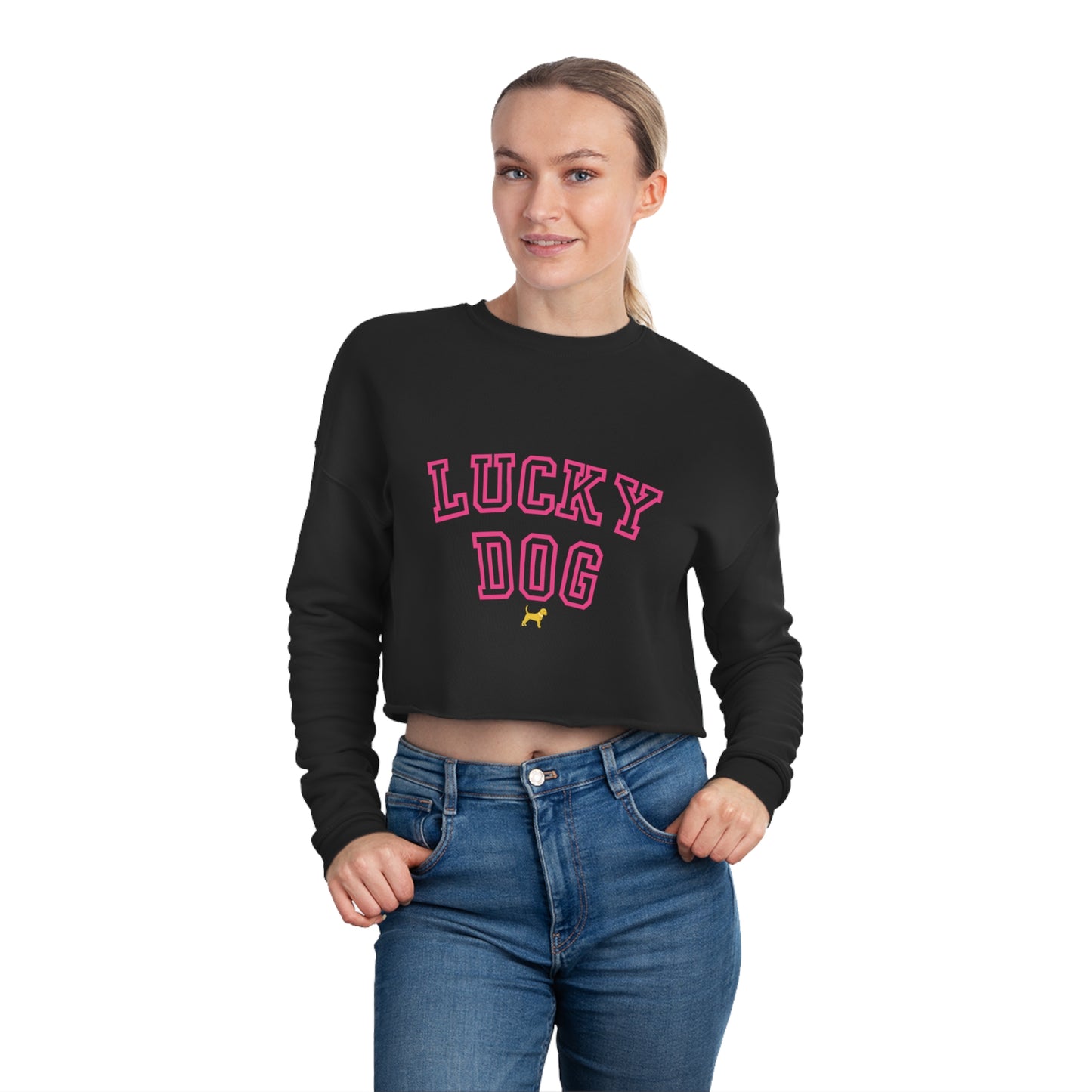 Unleashed Life Lucky Dog Women's Cropped Sweatshirt