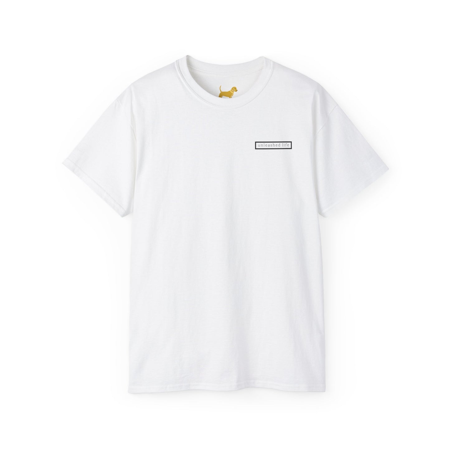 Unleashed Life Let's Go Cotton Tee Black Font