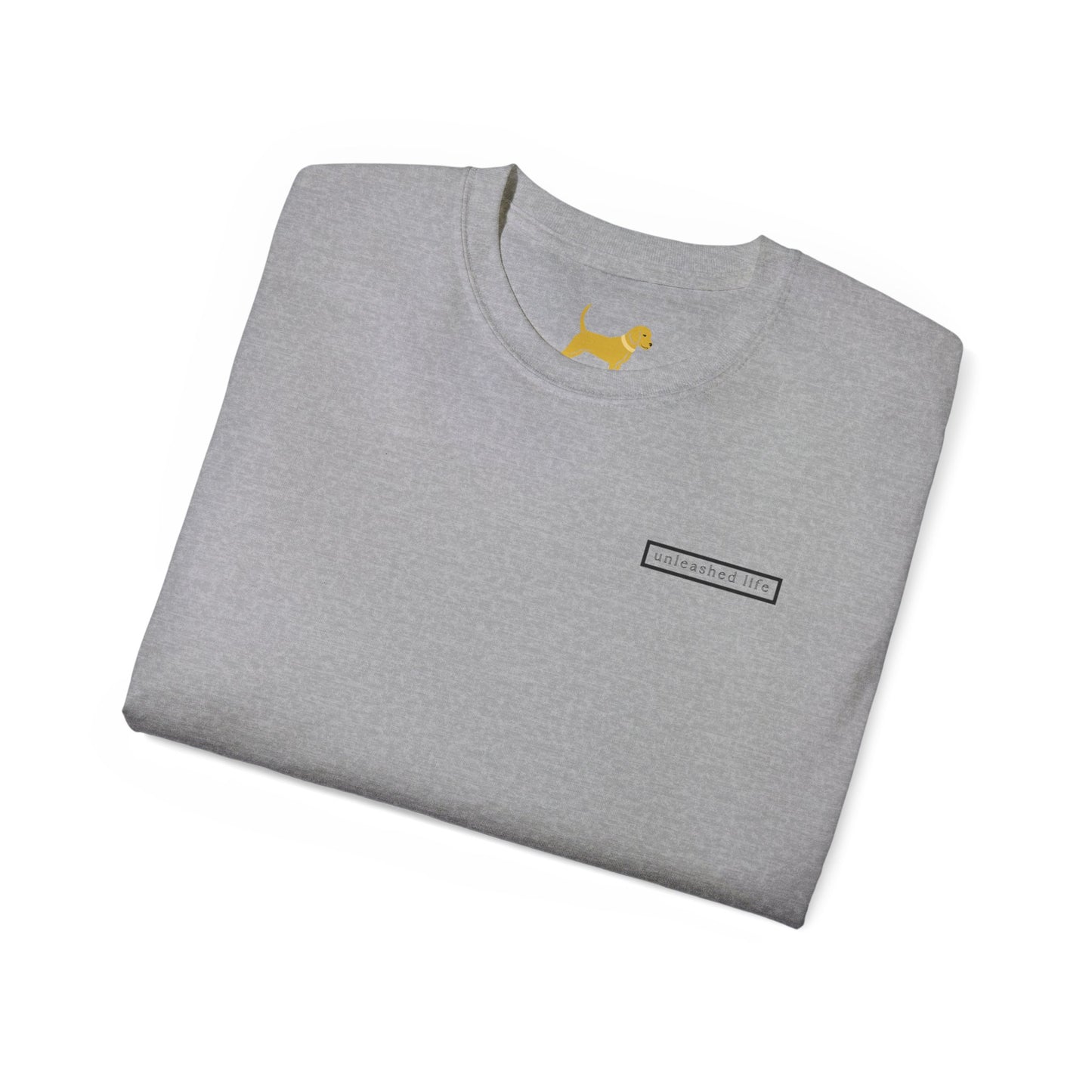 Unleashed Life Let's Go Cotton Tee Black Font