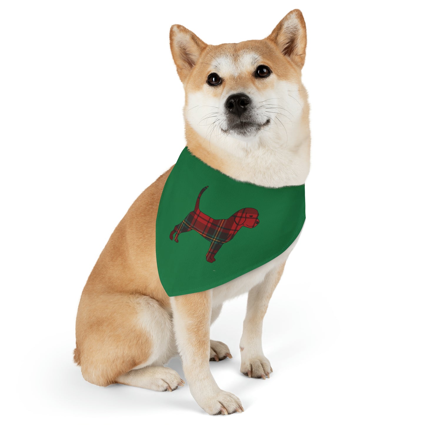 Unleashed Life Holiday Flannel Little Dog Pet Bandana Collar - Green