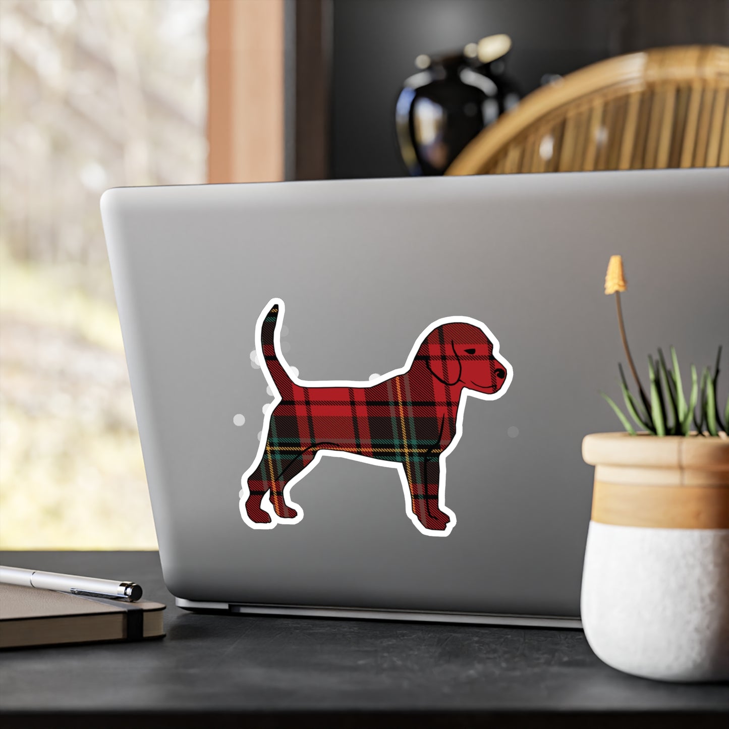 Unleashed Life Holiday flannel Little Dog Vinyl Stickers