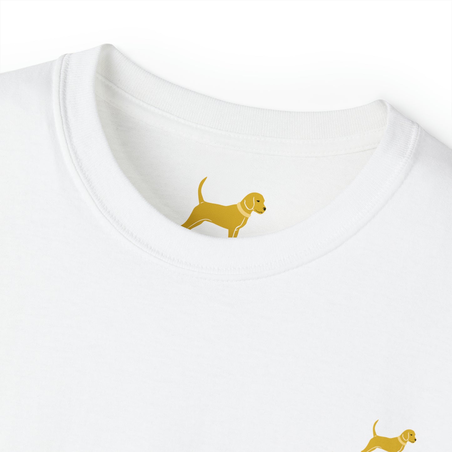Unleashed Life Little Yellow Dog Cotton Tee with Script