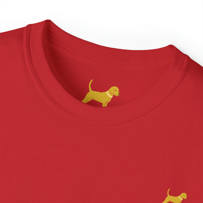 Unleashed Life Little Yellow Dog Cotton Tee with Script