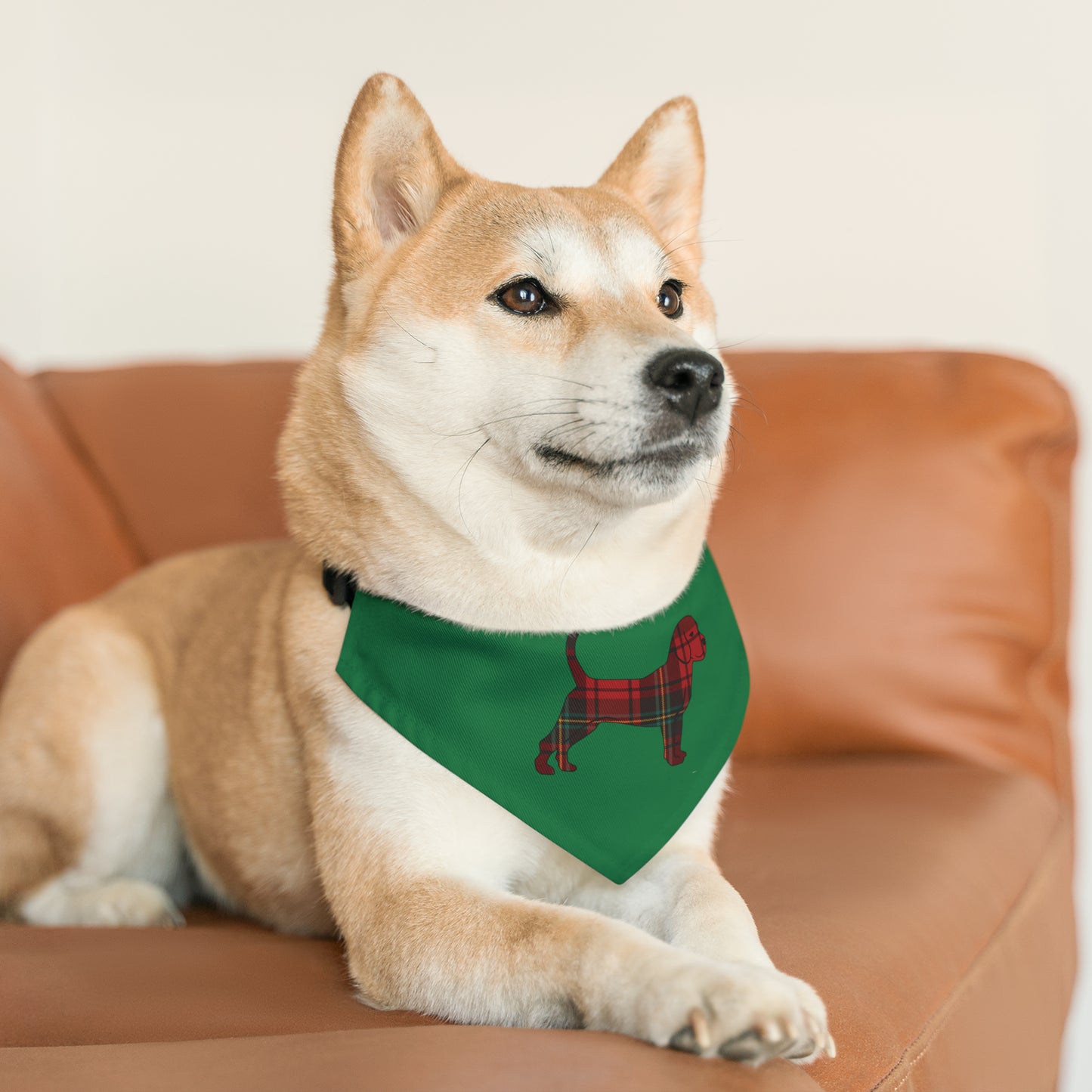 Unleashed Life Holiday Flannel Little Dog Pet Bandana Collar - Green