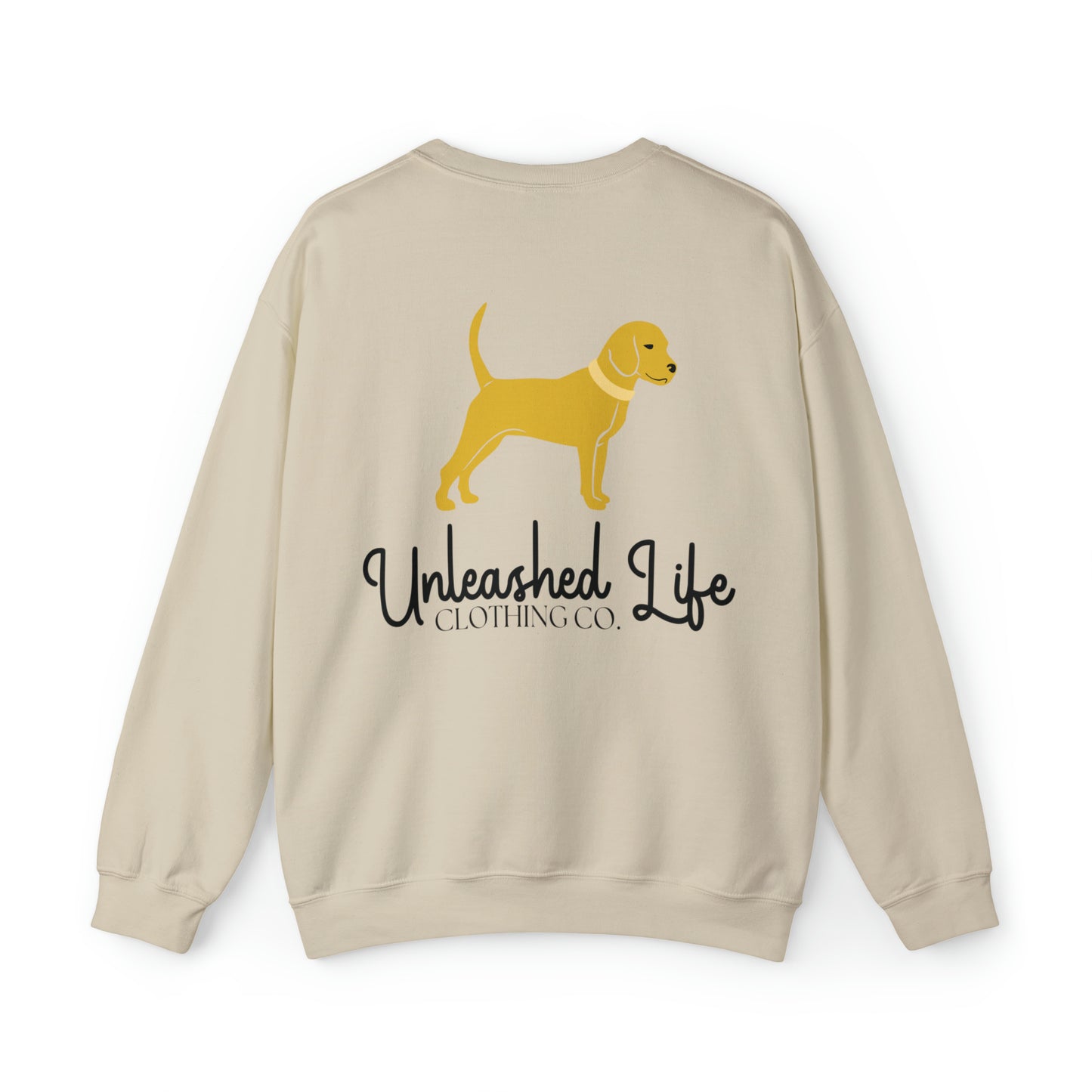 Unleashed Life Little Yellow Dog Crewneck with Script