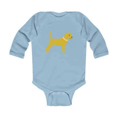 Unleashed Life Little Yellow Dog Infant Long Sleeve Bodysuit