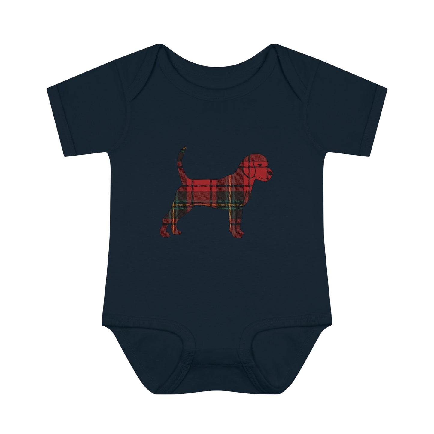 Unleashed Life Holiday Flannel Little Dog Infant Baby Rib Bodysuit