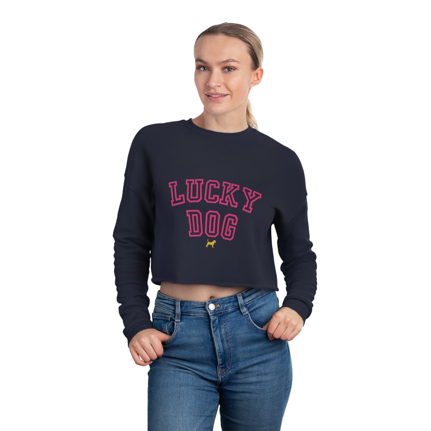 Unleashed Life Lucky Dog Women's Cropped Sweatshirt