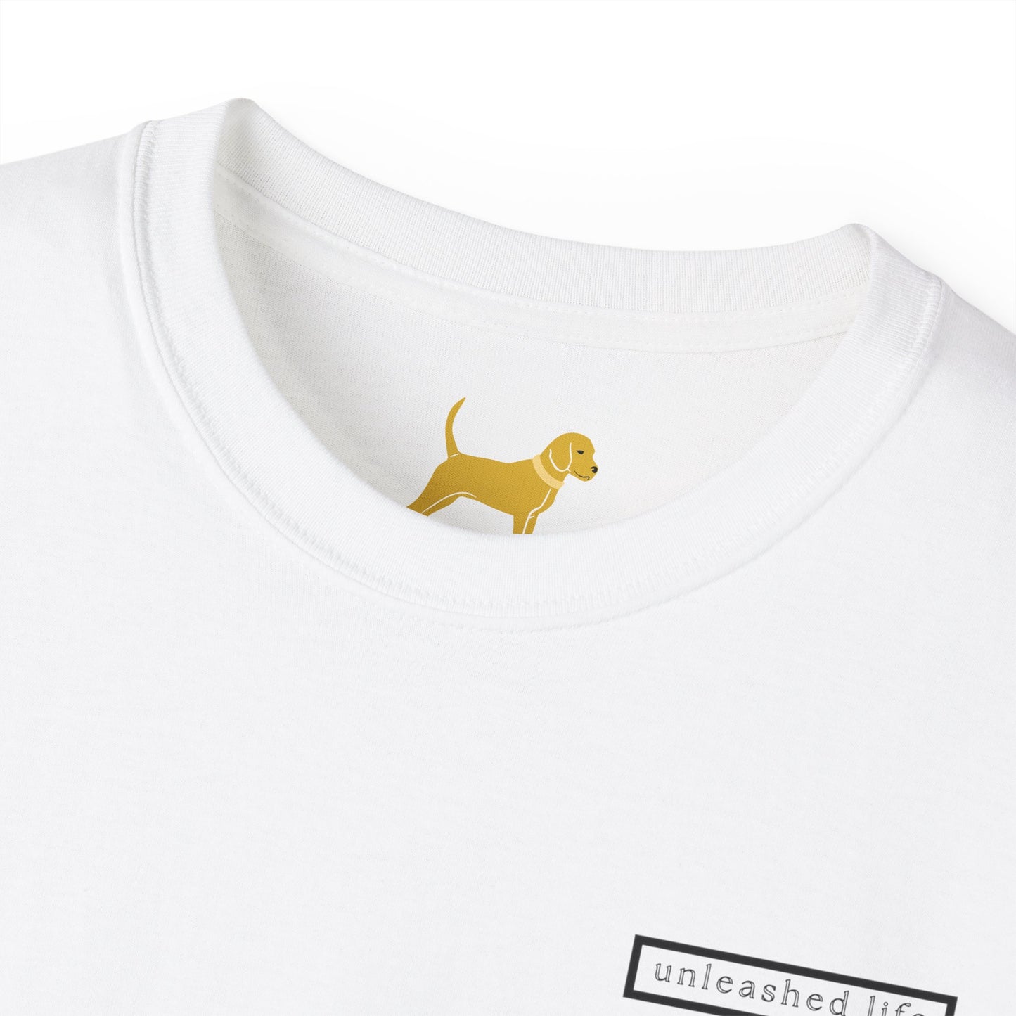 Unleashed Life Let's Go Cotton Tee Black Font