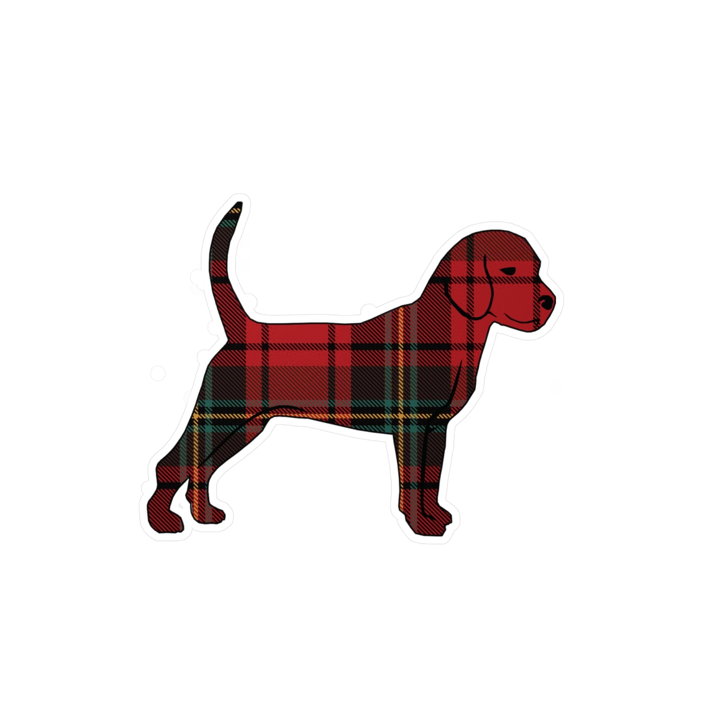 Unleashed Life Holiday flannel Little Dog Vinyl Stickers