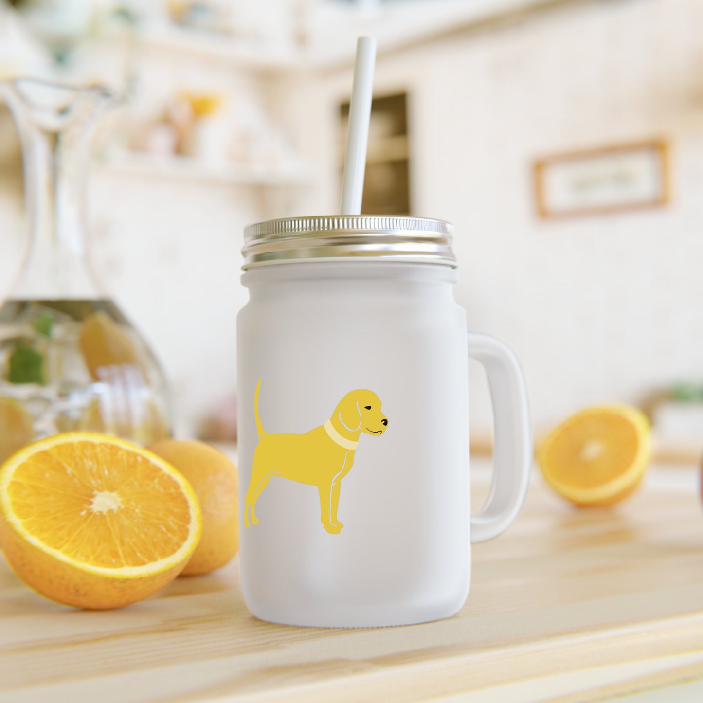 Unleashed Life Little Yellow Dog Mason Jar Cup