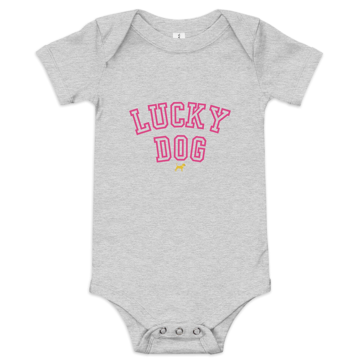 Unleashed Life Lucky Dog Baby Short Sleeve Onesie