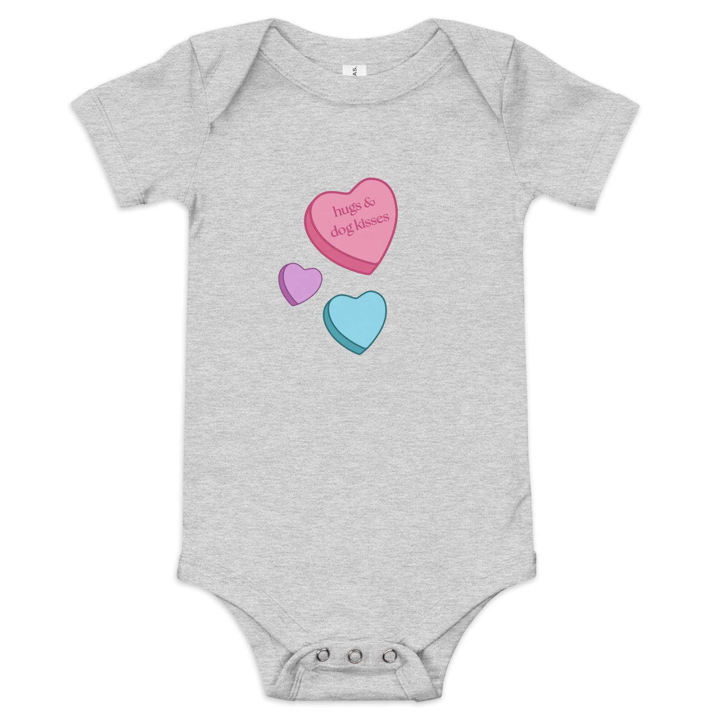 Unleashed Life Hugs and Dog Kisses Baby Short Sleeve Onesie