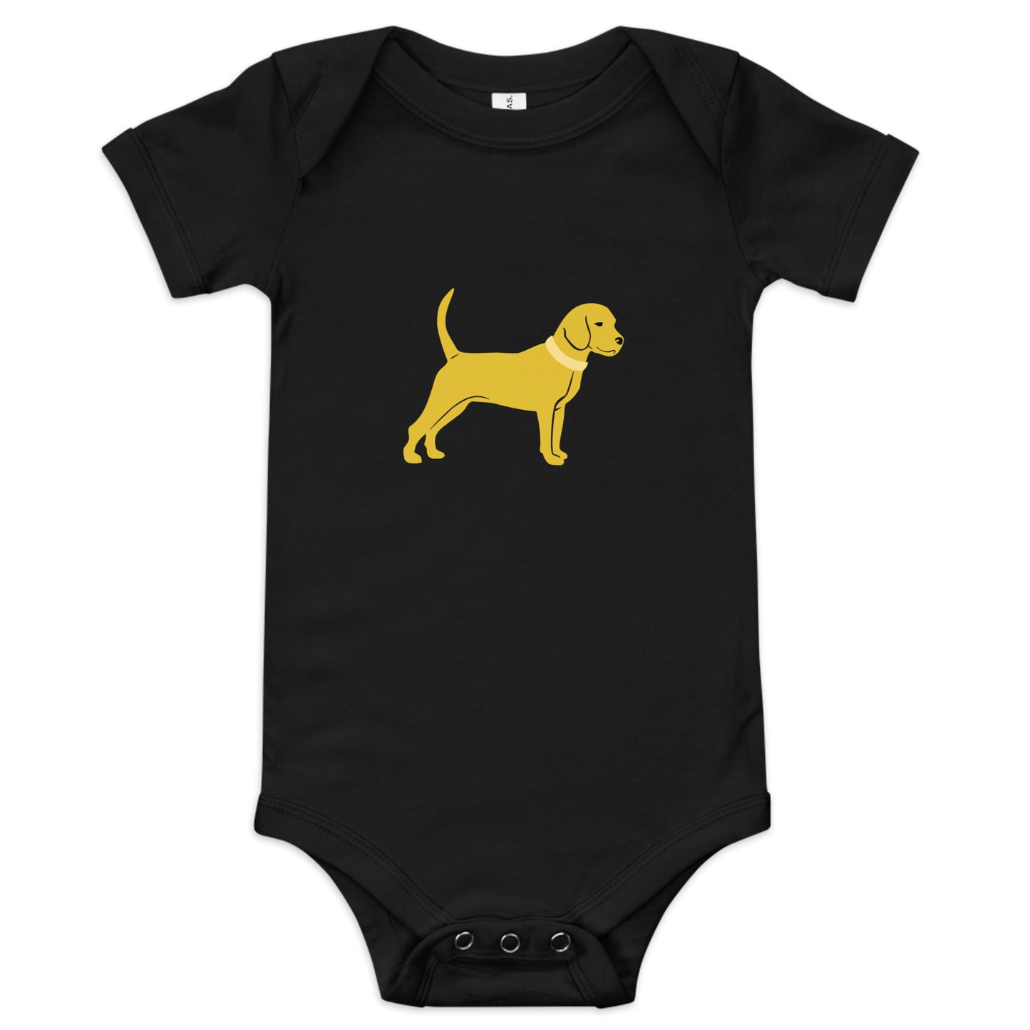 Unleashed Life Little Yellow Dog Baby Short Sleeve Onesie