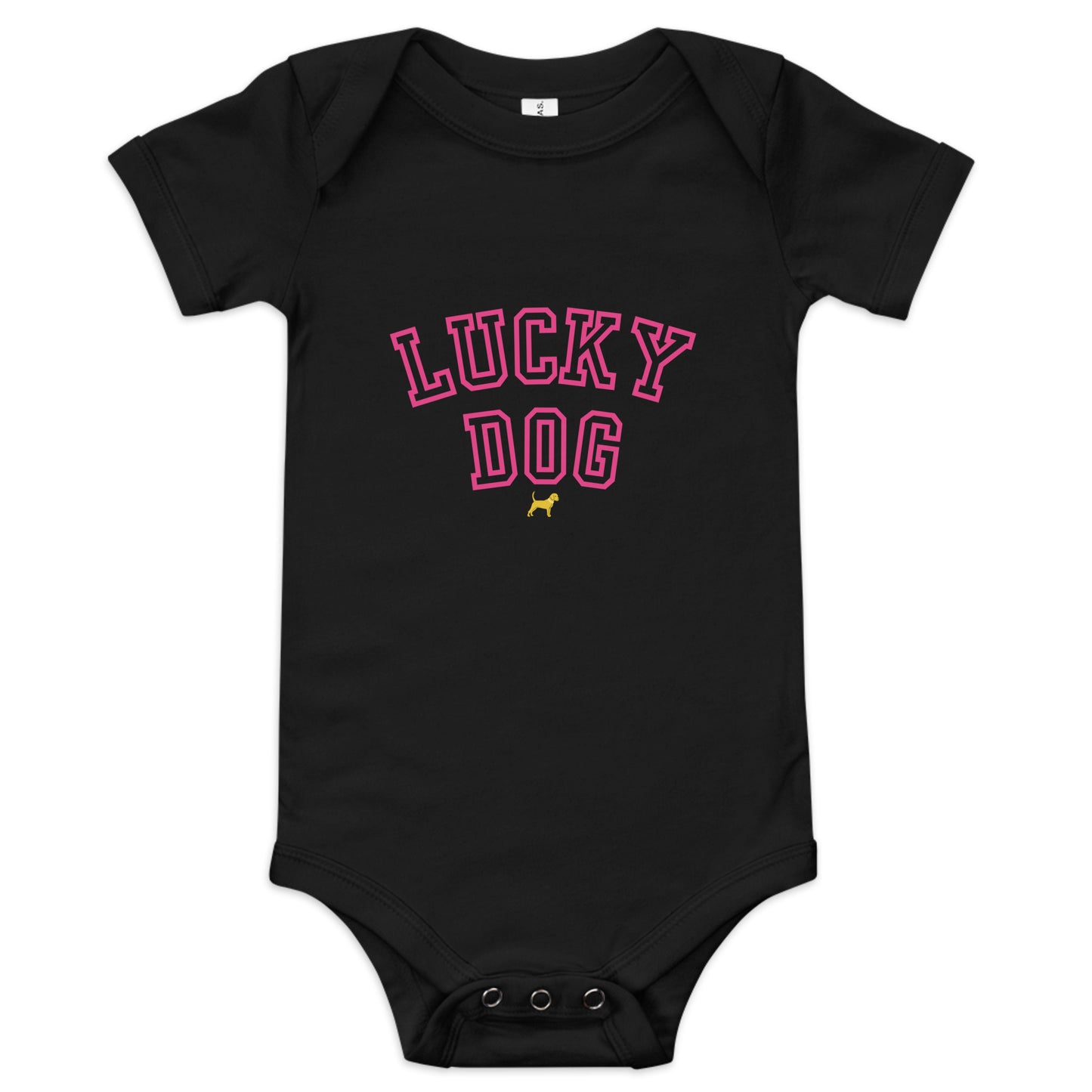 Unleashed Life Lucky Dog Baby Short Sleeve Onesie