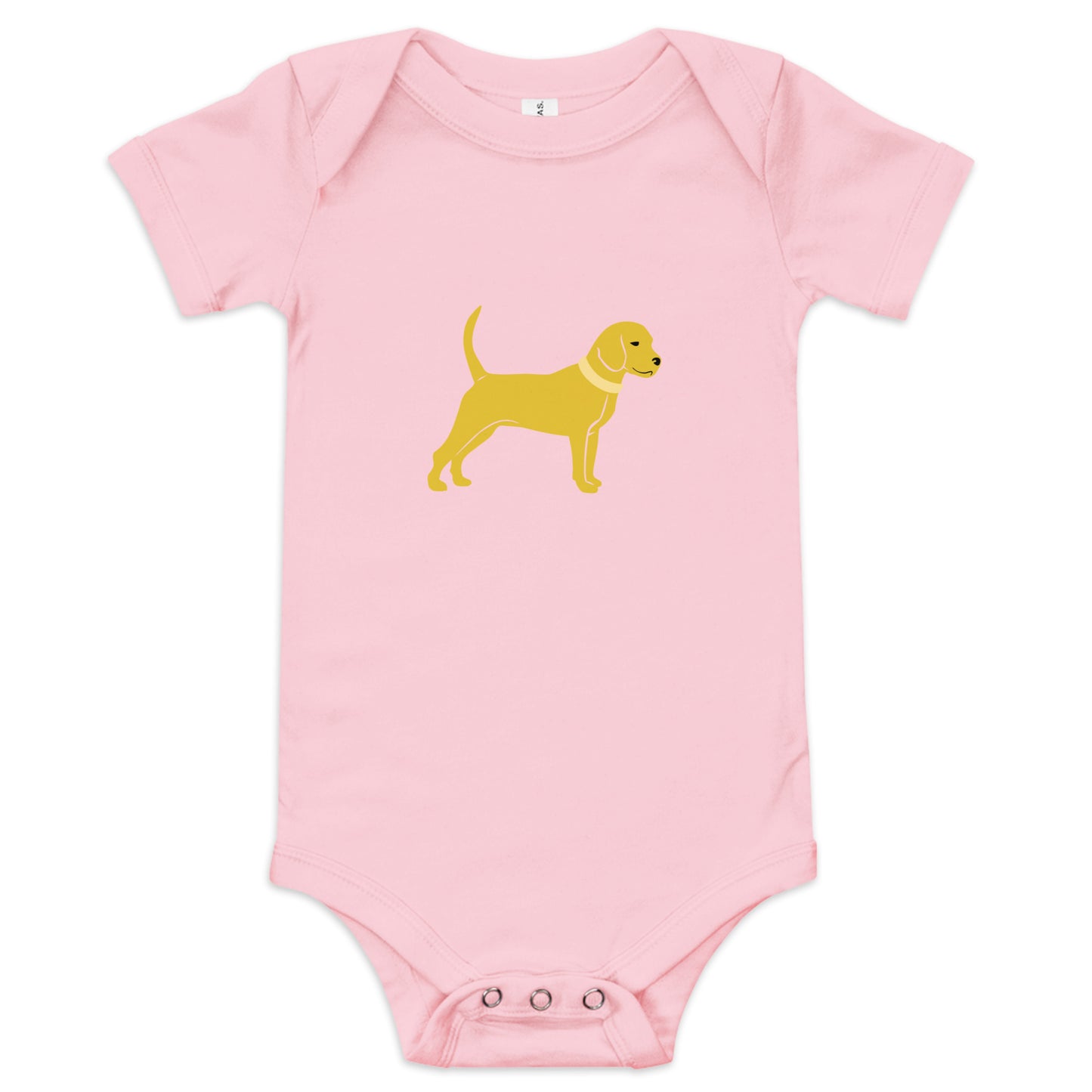 Unleashed Life Little Yellow Dog Baby Short Sleeve Onesie