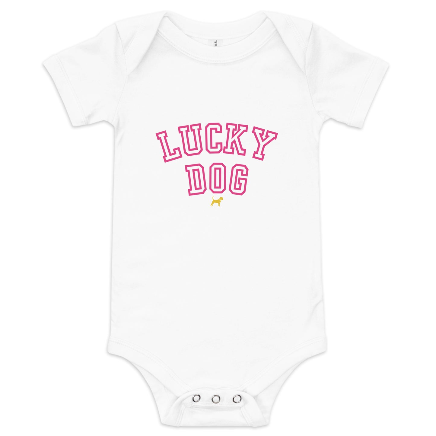 Unleashed Life Lucky Dog Baby Short Sleeve Onesie