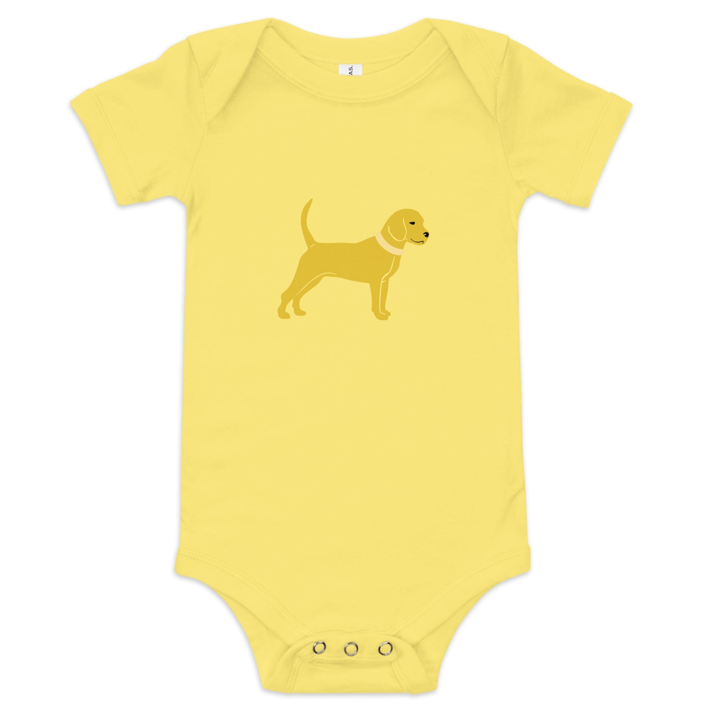 Unleashed Life Little Yellow Dog Baby Short Sleeve Onesie