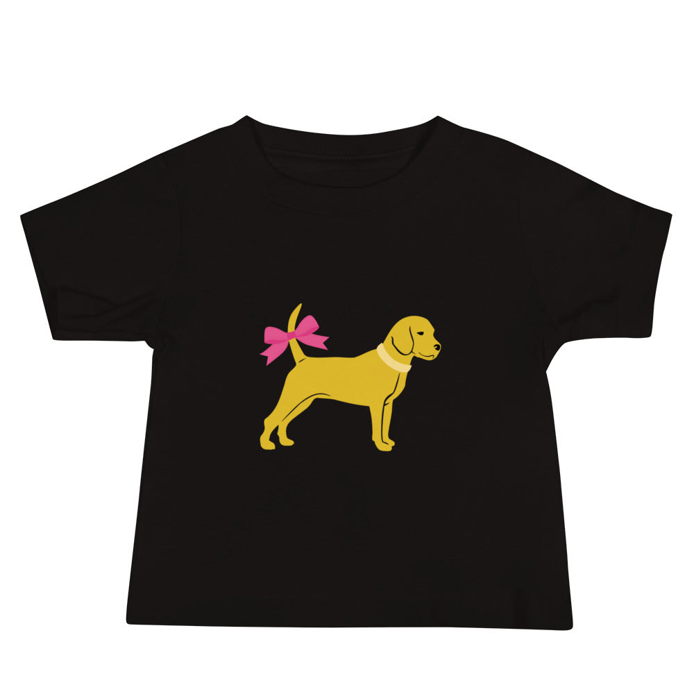 Unleashed Life Little Yellow Dog with Bowe Baby Jersey Short Sleeve Tee