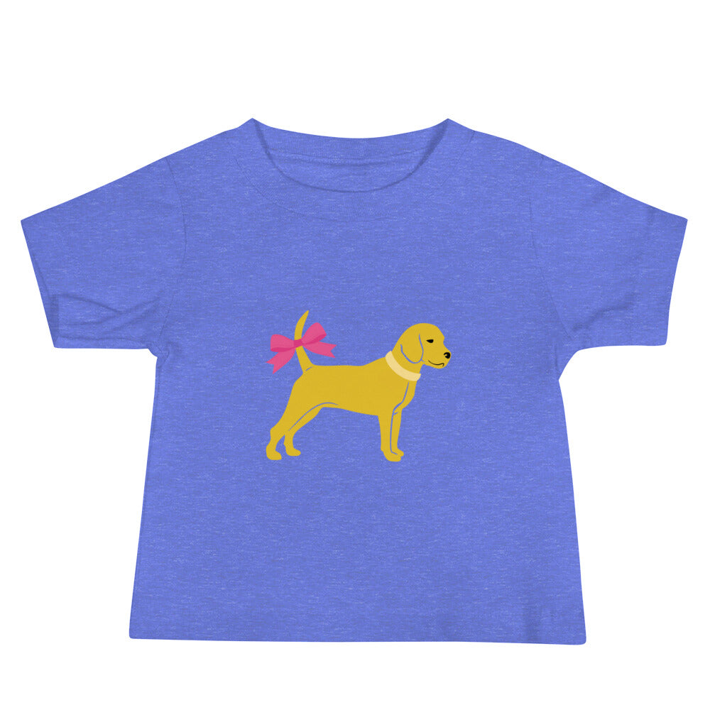 Unleashed Life Little Yellow Dog with Bowe Baby Jersey Short Sleeve Tee