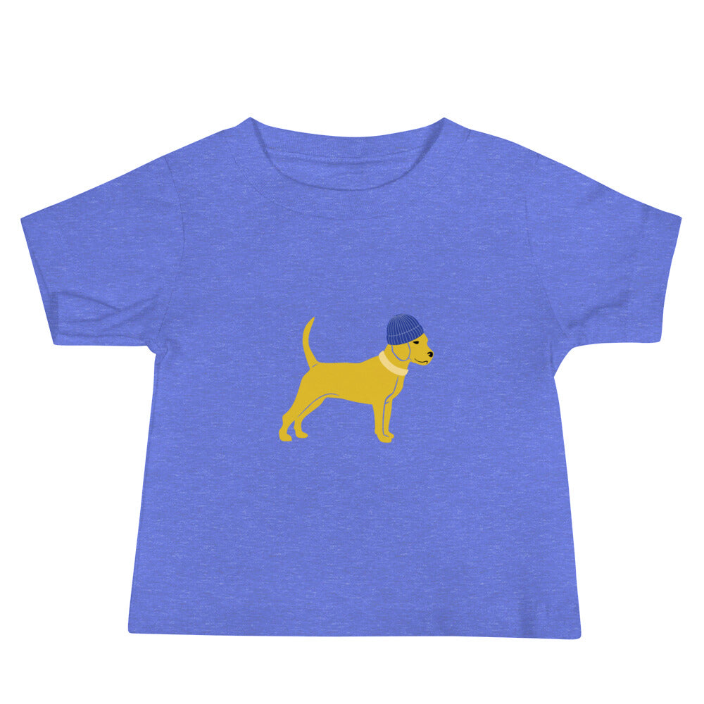 Unleashed Life Little Yellow Dog with Hat Baby Jersey Short Sleeve Tee