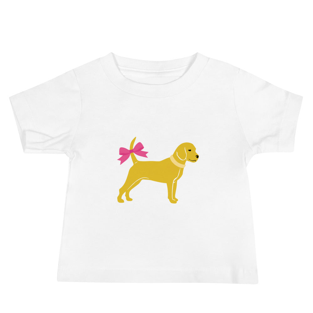 Unleashed Life Little Yellow Dog with Bowe Baby Jersey Short Sleeve Tee