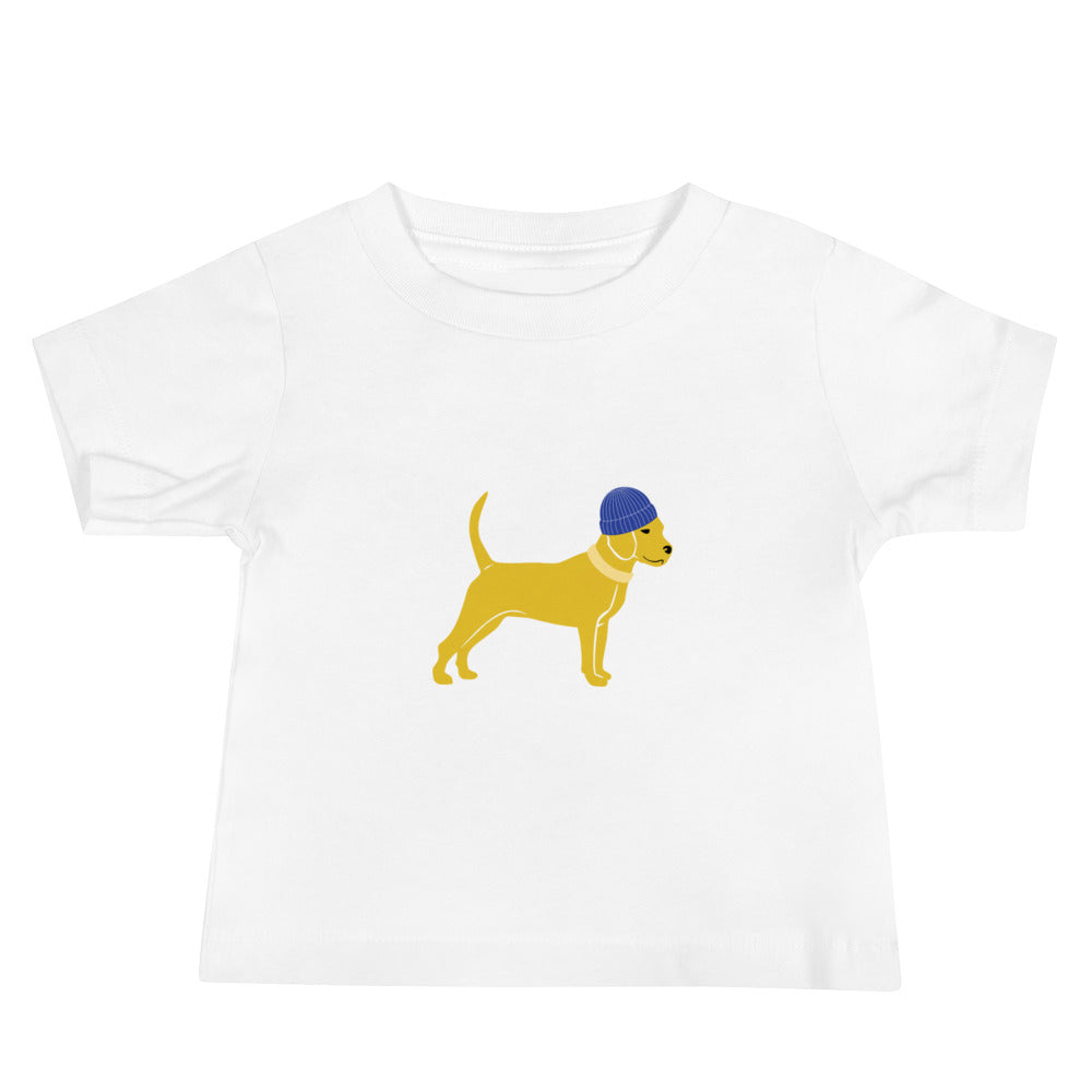 Unleashed Life Little Yellow Dog with Hat Baby Jersey Short Sleeve Tee