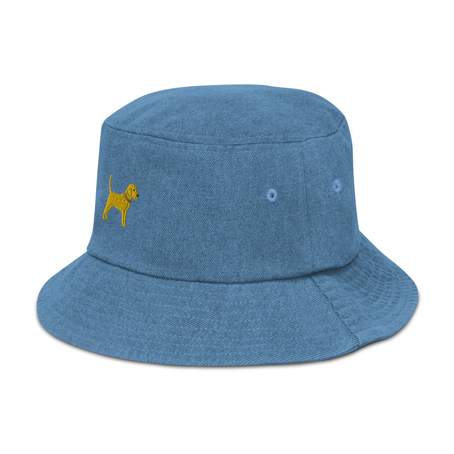 Unleashed Life Little Yellow Dog Denim bucket hat