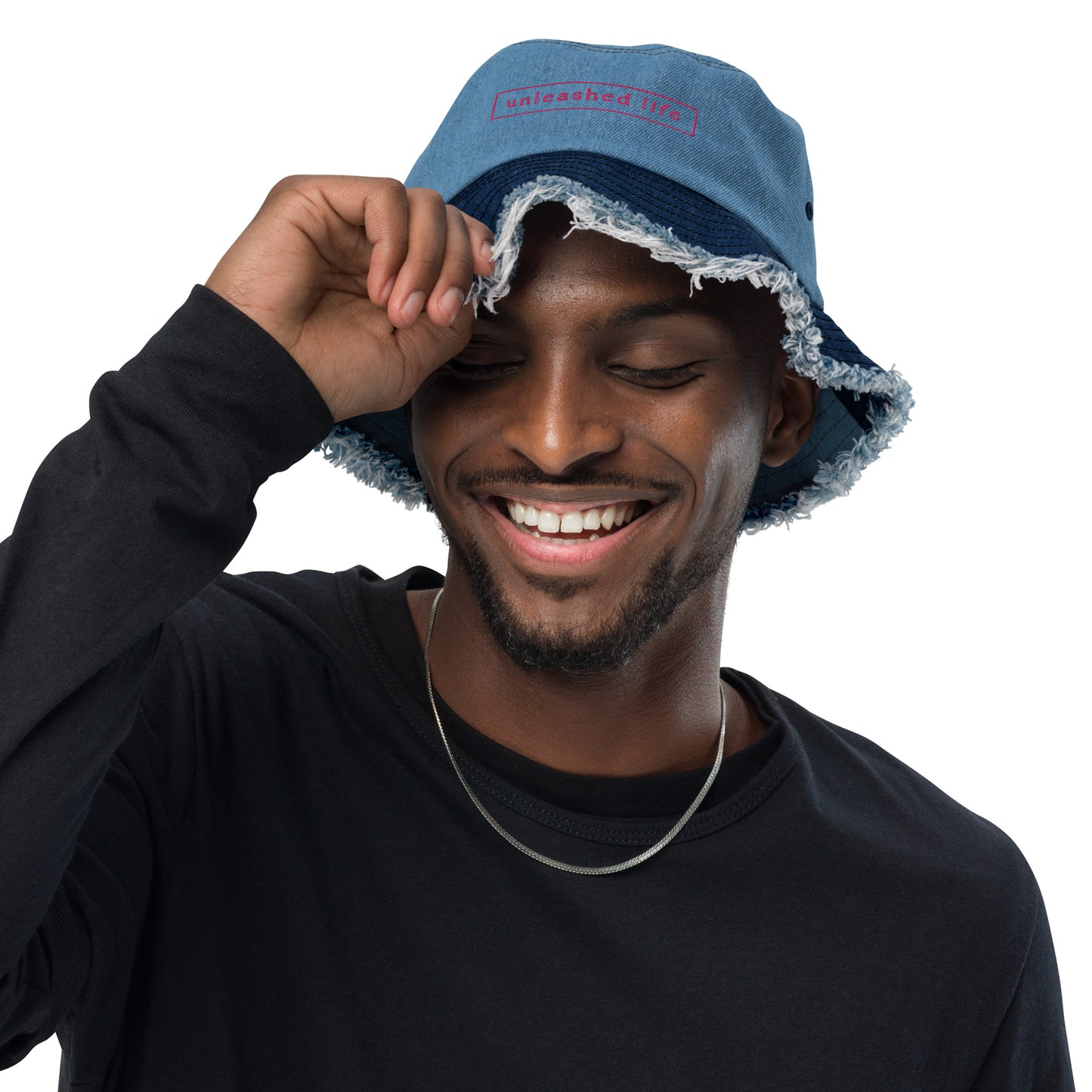 Unleashed Life Distressed denim bucket hat
