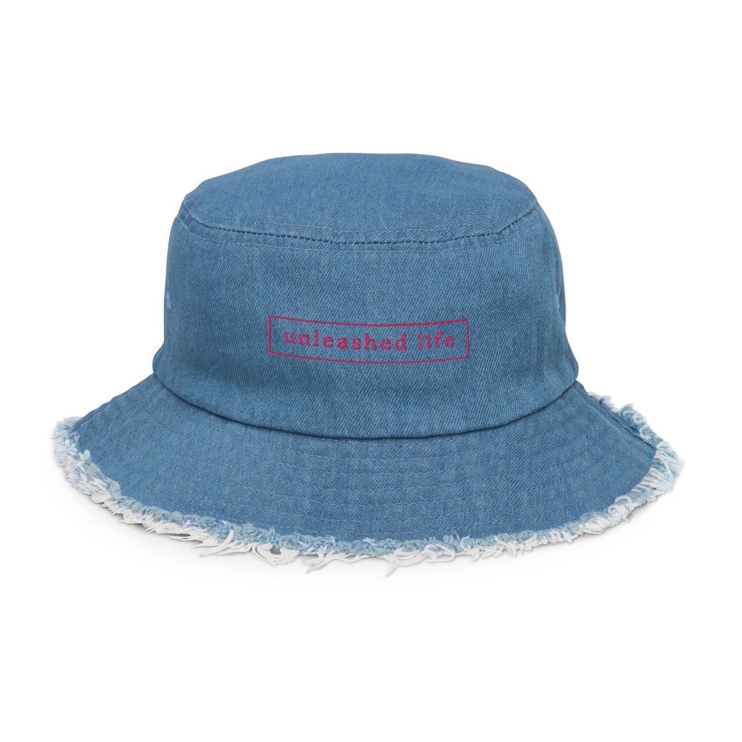 Unleashed Life Distressed denim bucket hat