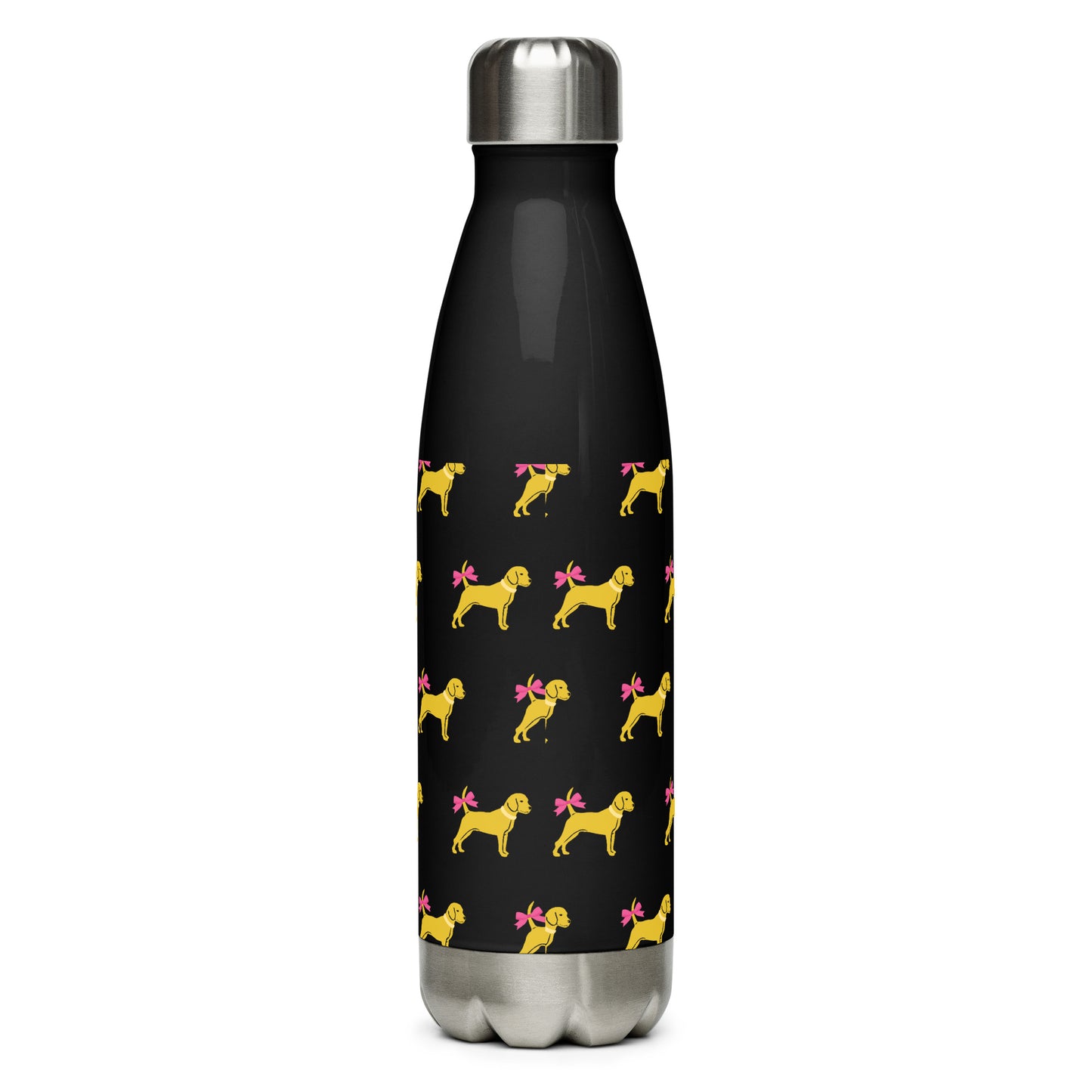 Unleashed Life Stainless steel dog with bow water bottle