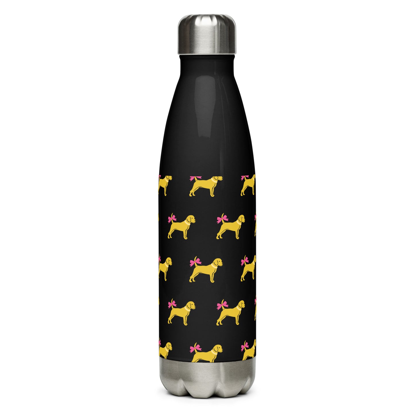 Unleashed Life Stainless steel dog with bow water bottle