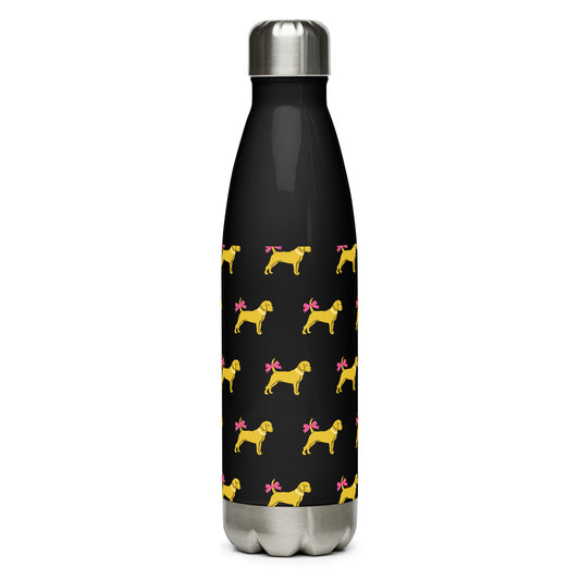 Unleashed Life Stainless steel dog with bow water bottle