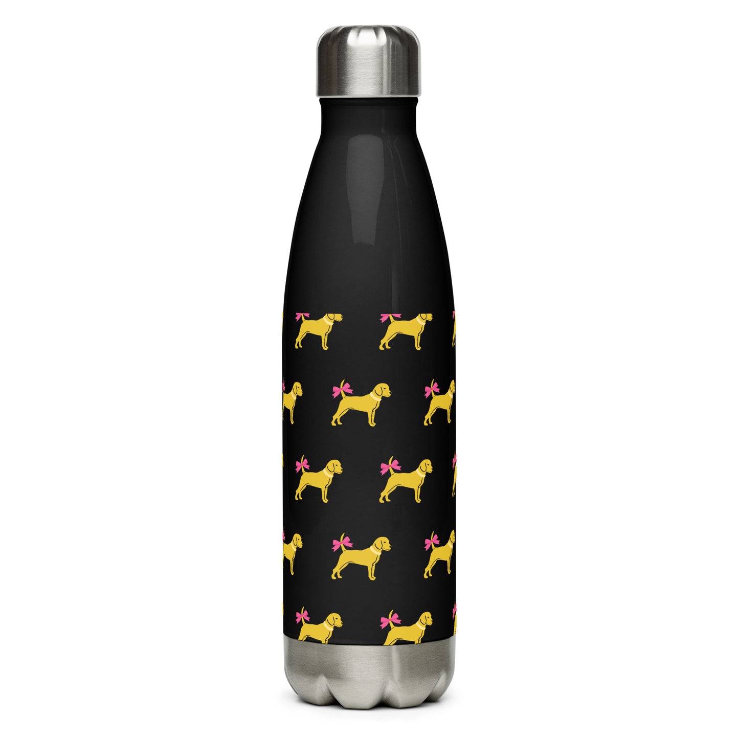 Unleashed Life Stainless steel dog with bow water bottle