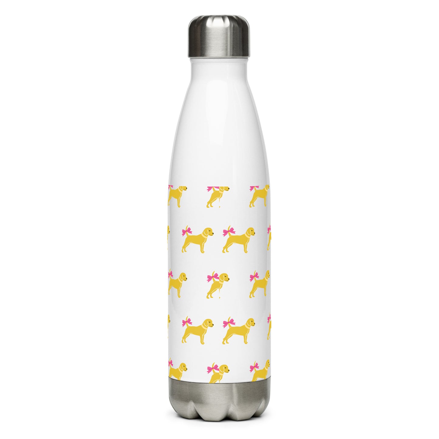 Unleashed Life Stainless steel dog with bow water bottle