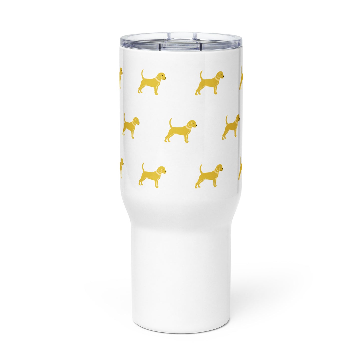 Unleashed Life Little Yellow Dog Travel mug with a handle
