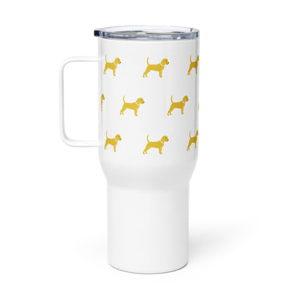 Unleashed Life Little Yellow Dog Travel mug with a handle