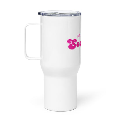 Unleashed Life My Dog is My Soulmate Travel mug with a handle