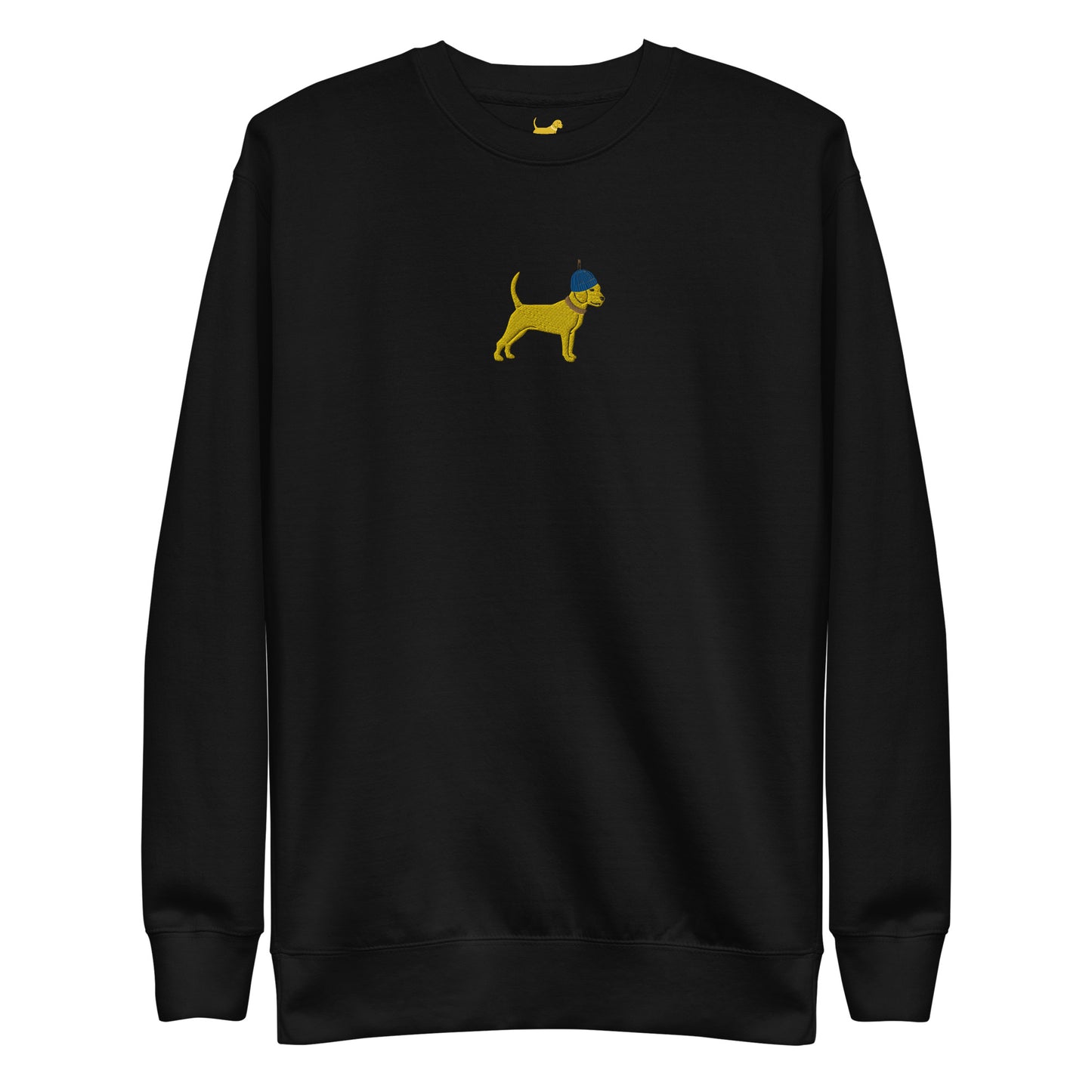 Unleashed Life Yellow Dog Beanie Embroidered Crewneck
