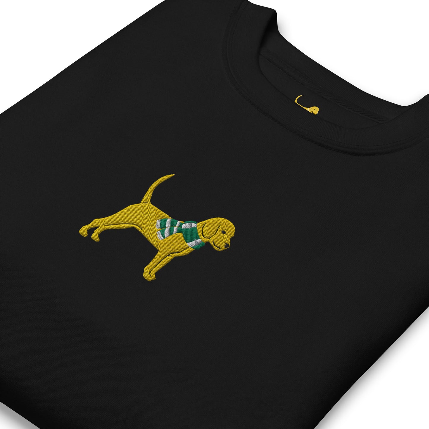 Unleashed Life Yellow Dog with scarf embroidered crewneck