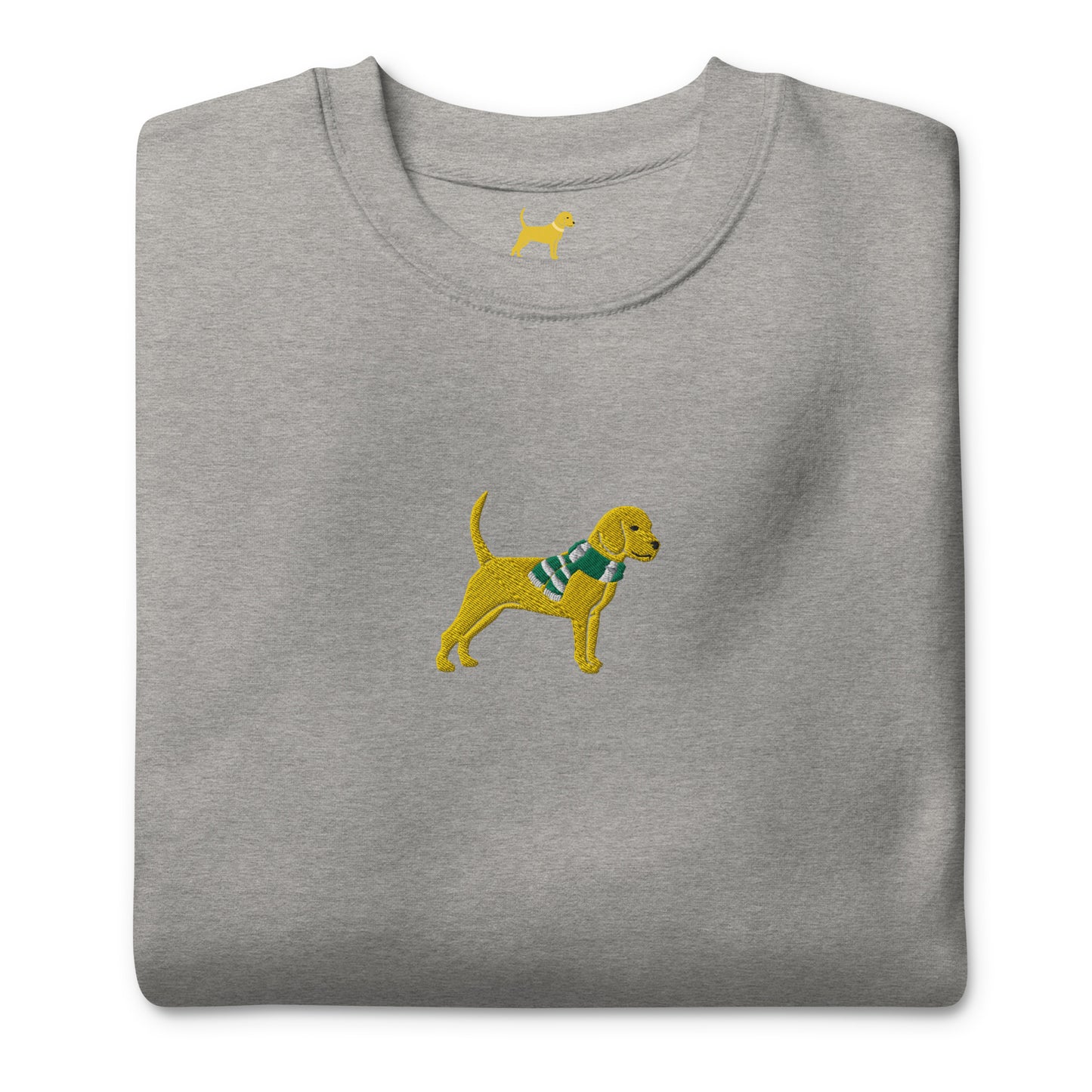 Unleashed Life Yellow Dog with scarf embroidered crewneck