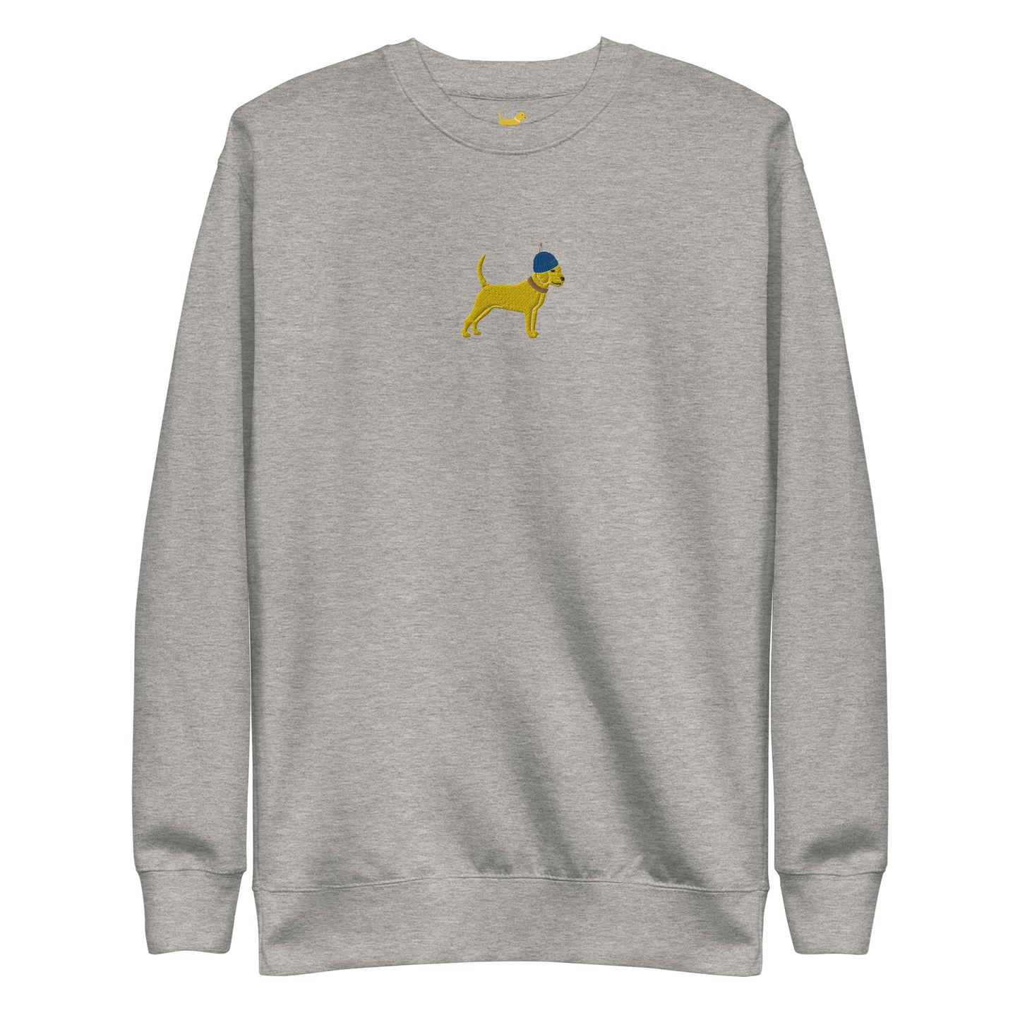 Unleashed Life Yellow Dog Beanie Embroidered Crewneck