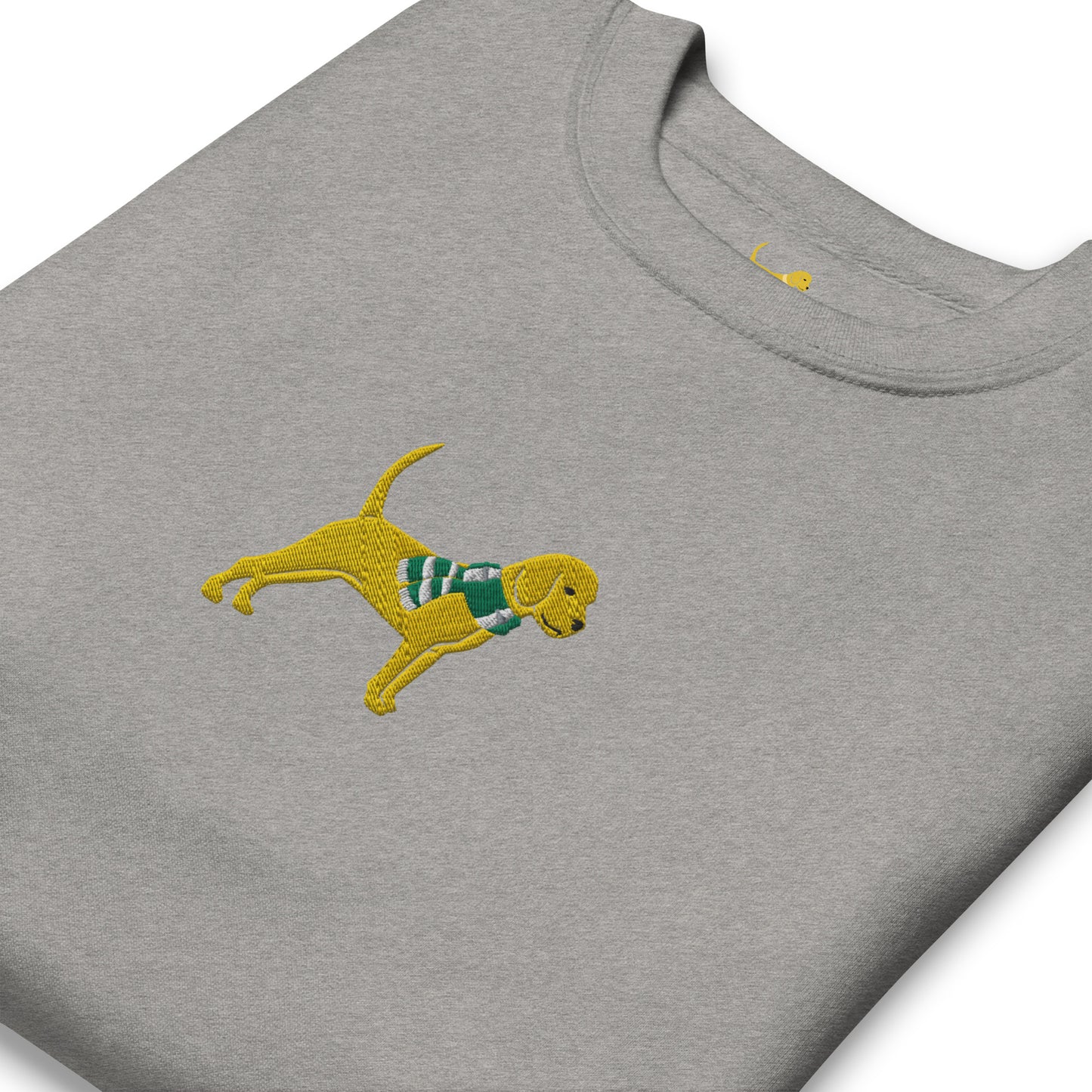 Unleashed Life Yellow Dog with scarf embroidered crewneck