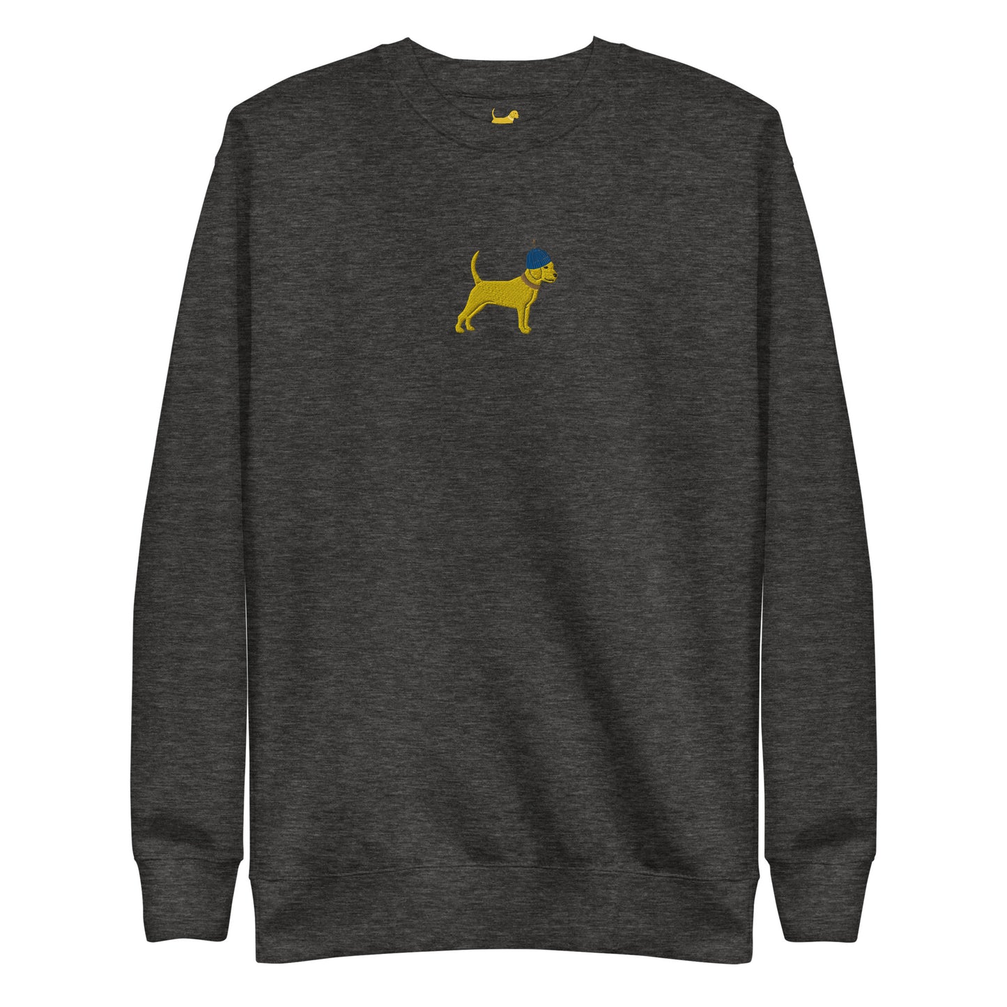 Unleashed Life Yellow Dog Beanie Embroidered Crewneck