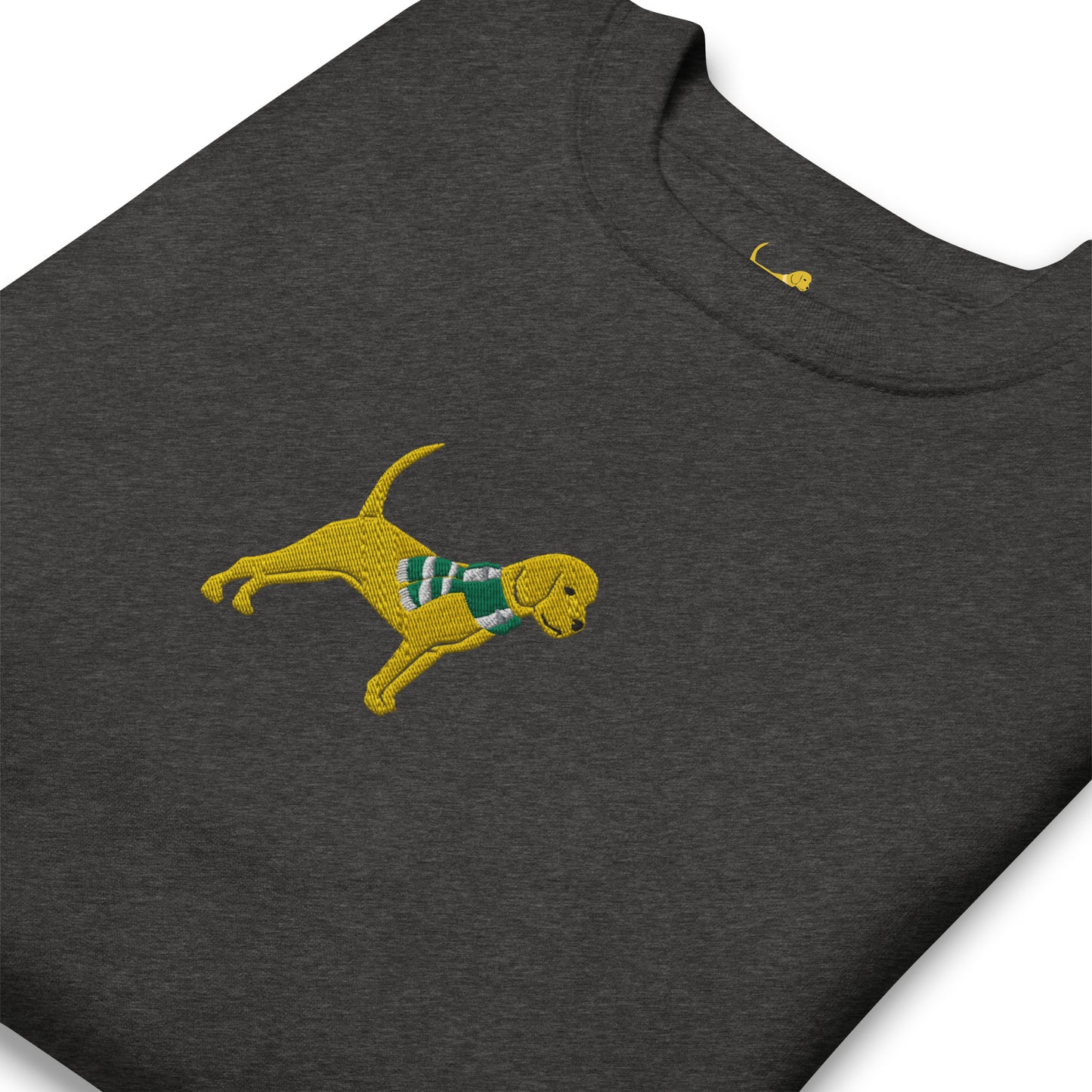 Unleashed Life Yellow Dog with scarf embroidered crewneck